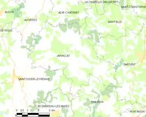 Poziția localității Janaillat