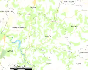 Poziția localității Jouillat