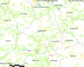 Poziția localității Ladapeyre