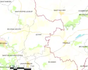 Poziția localității Leyrat