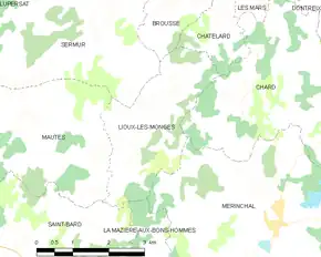 Poziția localității Lioux-les-Monges