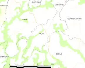 Poziția localității Malval