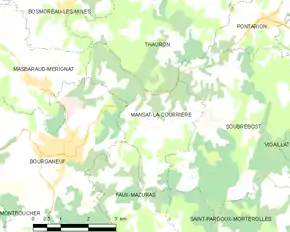 Poziția localității Mansat-la-Courrière