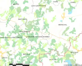 Poziția localității La Mazière-aux-Bons-Hommes