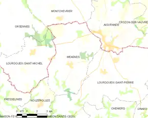 Poziția localității Méasnes
