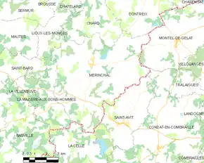 Poziția localității Mérinchal