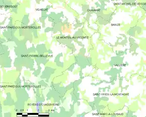 Poziția localității Le Monteil-au-Vicomte