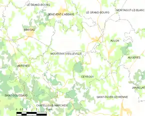 Poziția localității Mourioux-Vieilleville