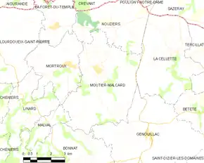 Poziția localității Moutier-Malcard