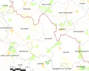 Poziția localității Nouhant