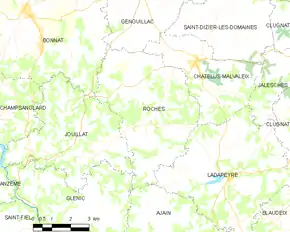 Poziția localității Roches