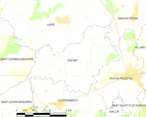Poziția localității Sagnat
