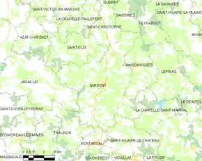 Poziția localității Sardent