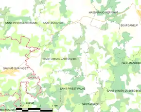 Poziția localității Saint-Amand-Jartoudeix