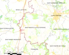 Poziția localității Saint-Maurice-la-Souterraine