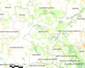 Poziția localității Saint-Vaury