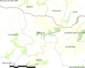 Poziția localității Tercillat