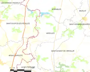 Poziția localității Vareilles