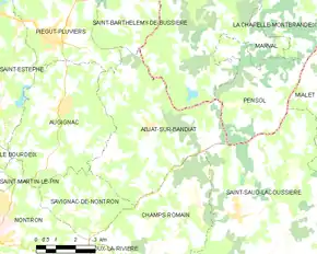 Poziția localității Abjat-sur-Bandiat