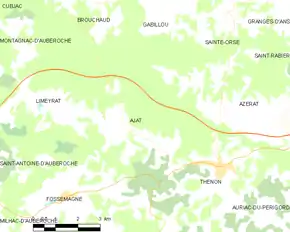 Poziția localității Ajat