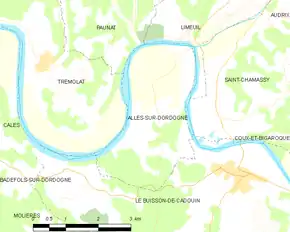 Poziția localității Alles-sur-Dordogne