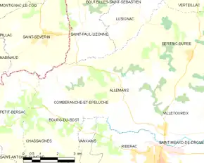 Poziția localității Allemans