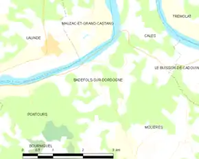 Poziția localității Badefols-sur-Dordogne