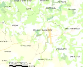 Poziția localității Beaumont-du-Périgord