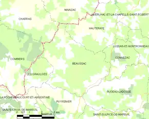 Poziția localității Beaussac