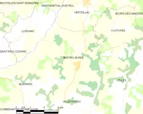 Poziția localității Bertric-Burée