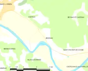 Poziția localității Bézenac