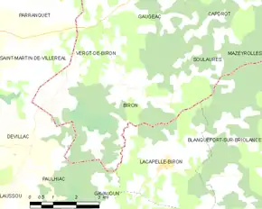 Poziția localității Biron