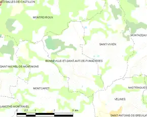 Poziția localității Bonneville-et-Saint-Avit-de-Fumadières