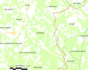 Poziția localității Borrèze