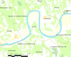 Poziția localității Calès