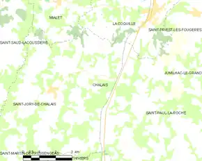 Poziția localității Chalais
