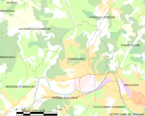 Poziția localității Chancelade