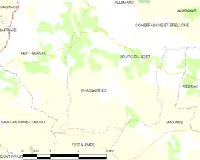Poziția localității Chassaignes
