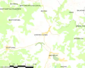 Poziția localității Cherveix-Cubas
