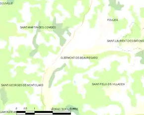 Poziția localității Clermont-de-Beauregard