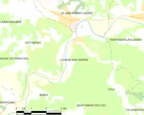 Poziția localității Condat-sur-Vézère
