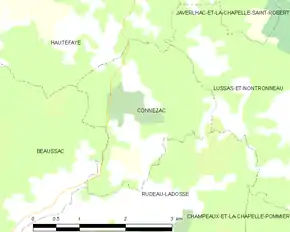 Poziția localității Connezac