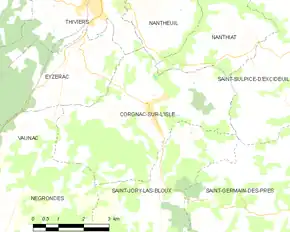 Poziția localității Corgnac-sur-l'Isle