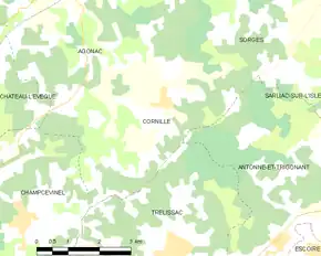 Poziția localității Cornille