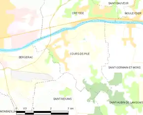 Poziția localității Cours-de-Pile