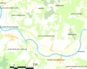 Poziția localității Coux-et-Bigaroque