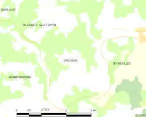 Poziția localității Creyssac