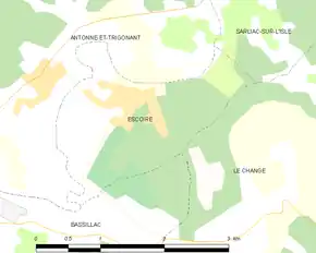 Poziția localității Escoire