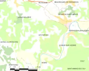 Poziția localității Les Farges