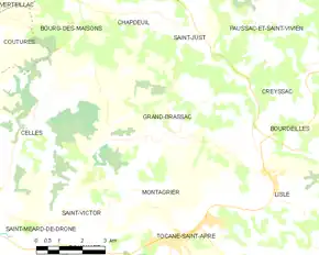 Poziția localității Grand-Brassac